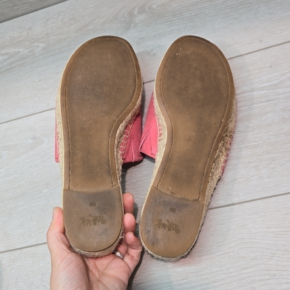 Coach Women Espadrille Leather Sandals shoes flats sz 8B - Picture 10 of 13